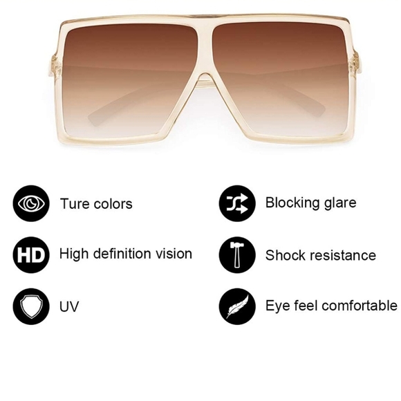 Oversized sunglasses 2 pack! Black and champagne - Picture 2 of 10